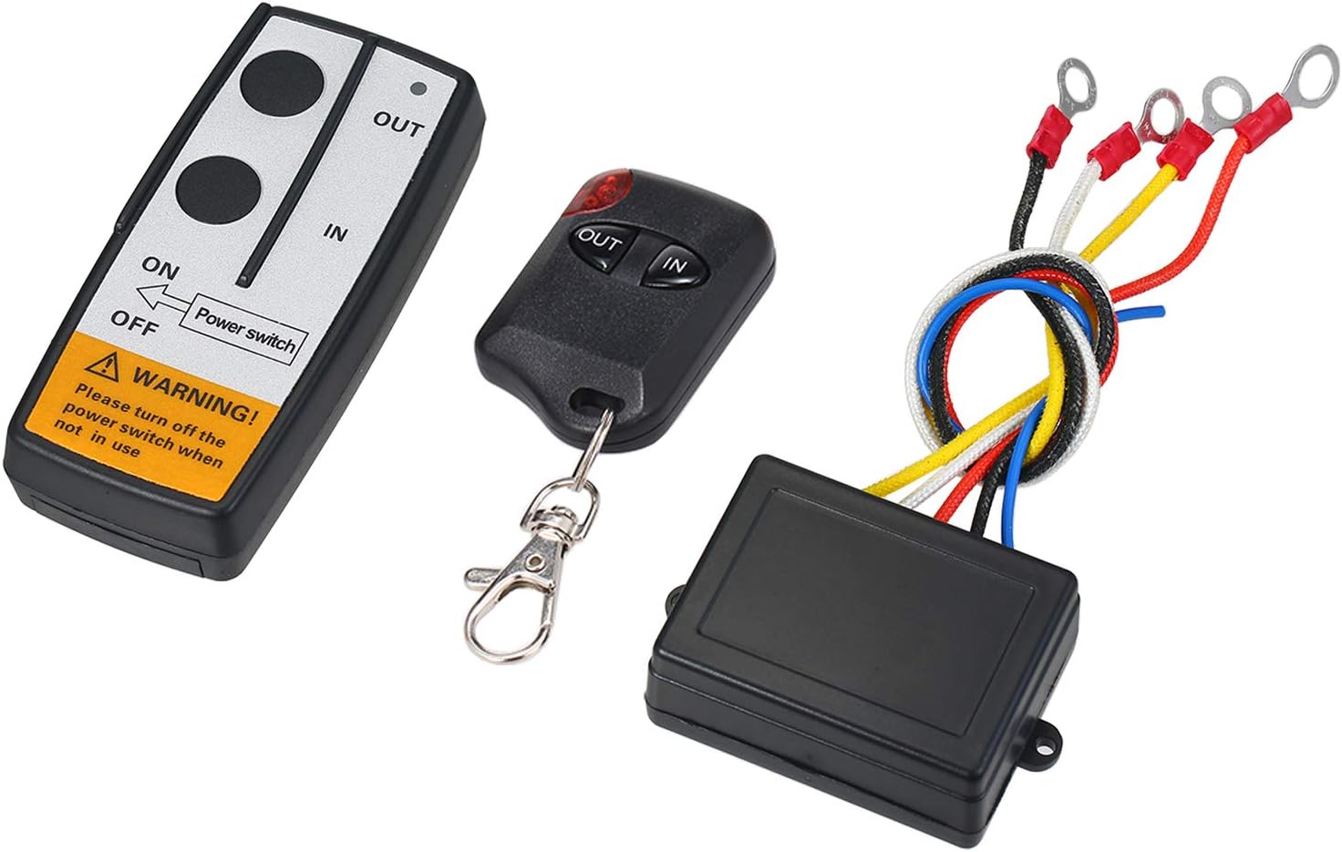 Yuangang 12V-24V 50ft Smart Winch Wireless Remote Control Switch Set E Universal Indicator Light for Jeep Truck ATV