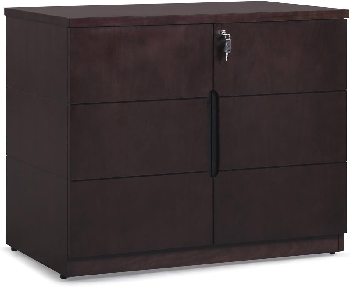 Hayes Modern 2 Door Storage Printer Cabinet - Dark Walnut