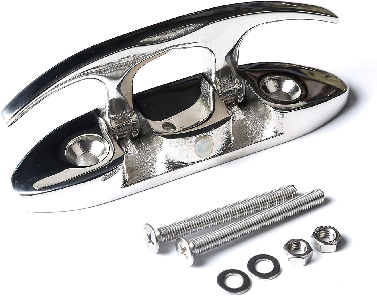 MX 4-1/2" Folding Cleat,316 Stainless Steel Boat Dock Flip Up Cleat with Fastener Pack of 4 Pack of 2