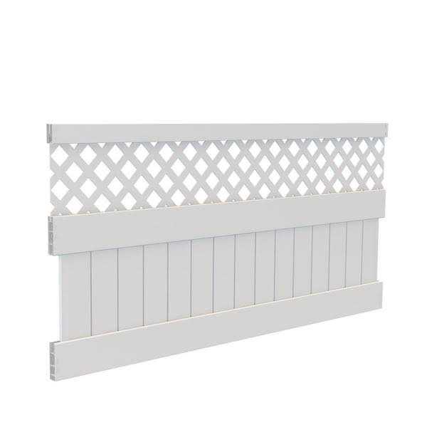 Barrette Outdoor Living Veranda H x 8 ft. W White Vinyl Anderson Privacy Fence Panel Kit - Shop Hardware Tools Online Store