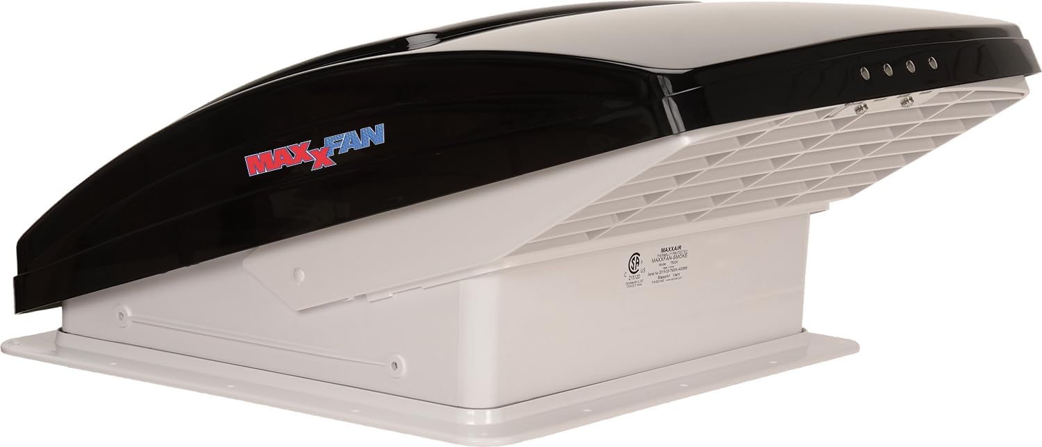 Maxxair Vent Corp 00-06401K Maxxfan DLX Vent 12V Smoke,White