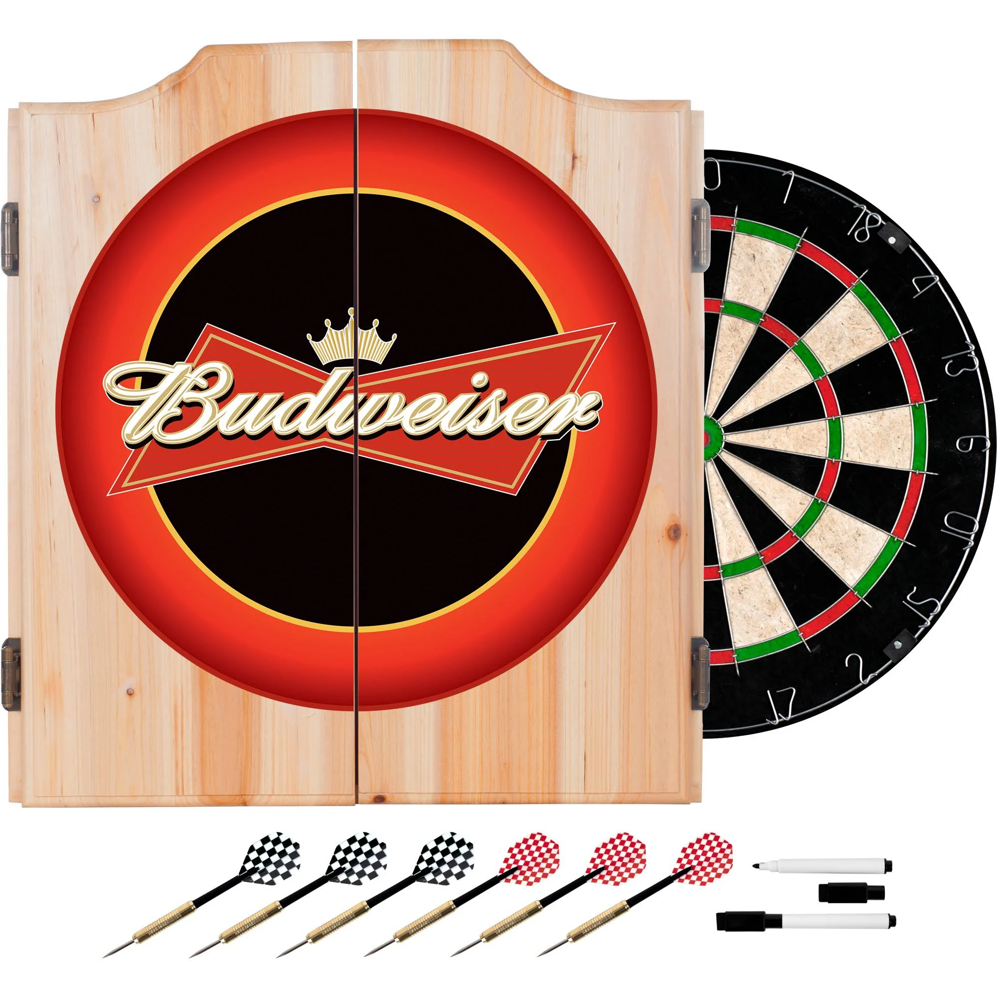 Budweiser Cabinet Dart Board Set
