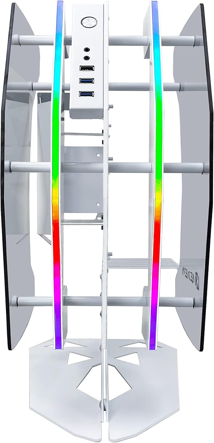 KEDIERS PC Case - ATX Tower Tempered Glass Gaming Computer Open Frame Case with 2 RGB Light Boards,C580