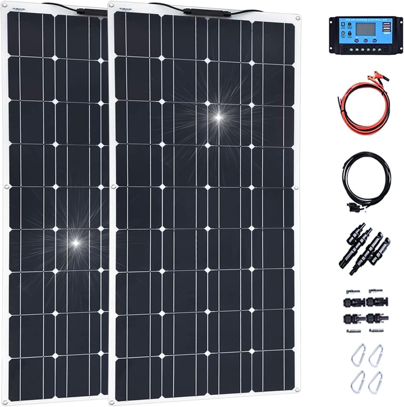 Solar Panel Kit 1200W 4X 300W Ip67 Waterproof with 40A Controller Solar Panels High-Efficiency Solar Modules Suitable for Ships, Rvs and Other Off-Grid Applications
