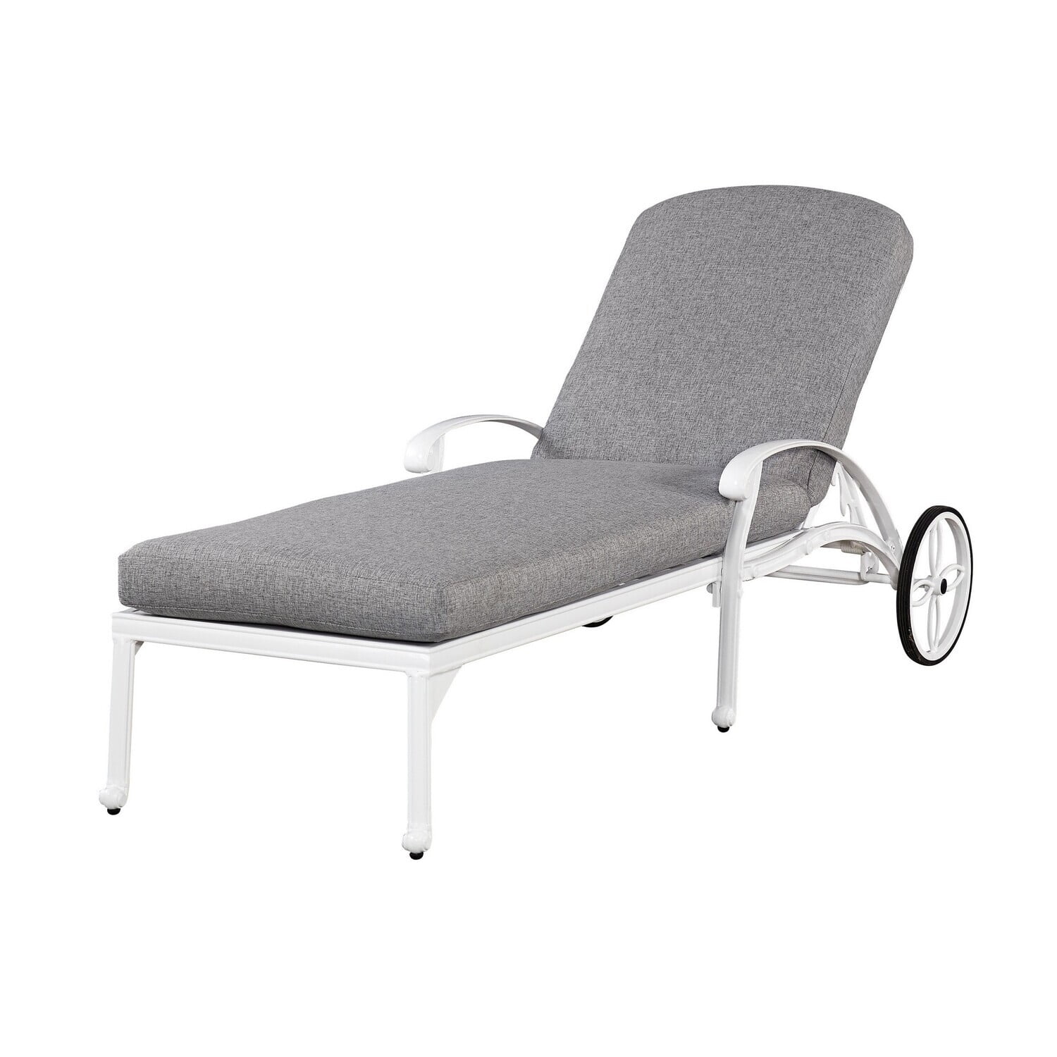 Homestock Retro Relaxation White Aluminum Outdoor Chaise Lounge - Curated Treasures Market
