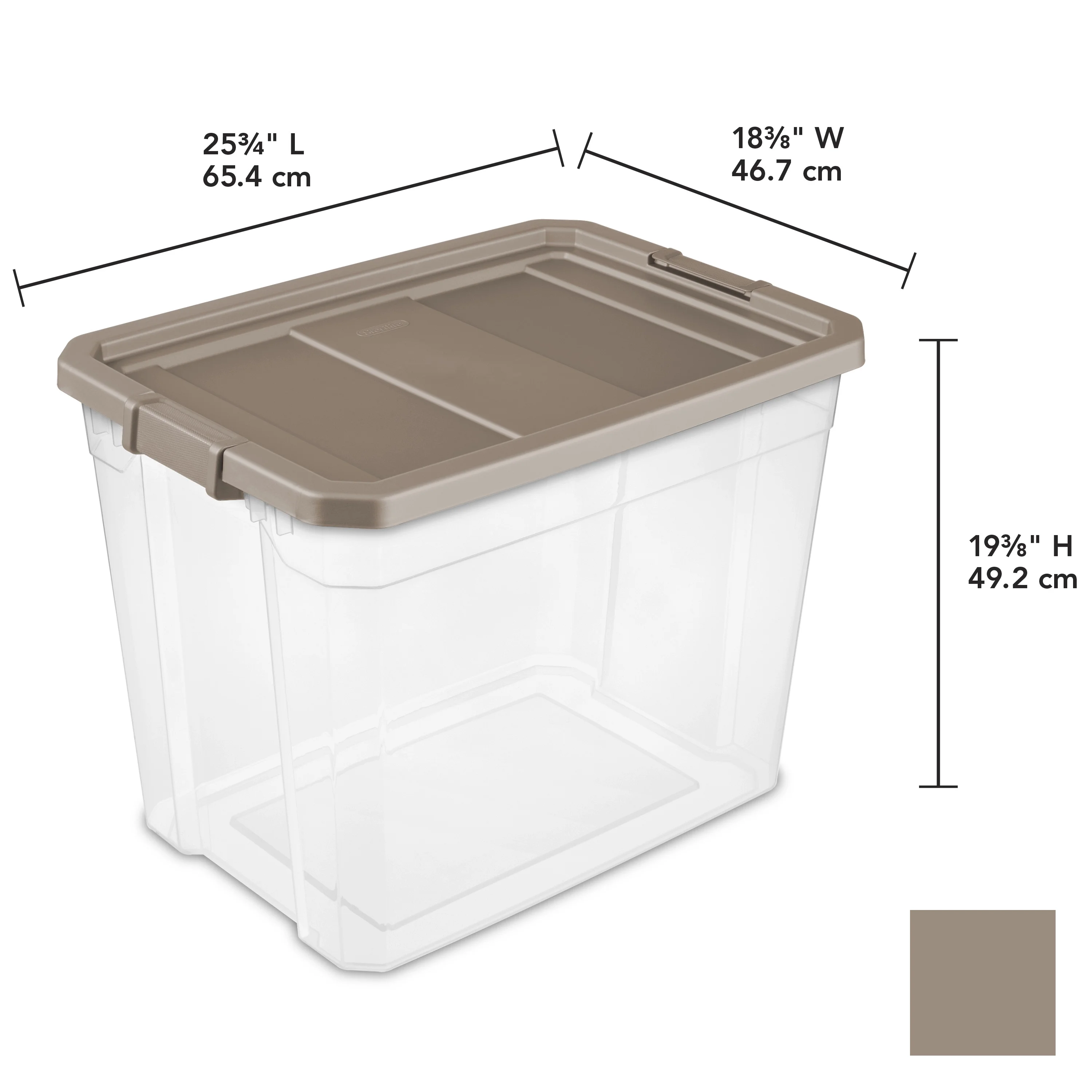 Sterilite Plastic 108 Qt. Stacker Box Taupe Splash Set of 4 - Curated Treasures Market