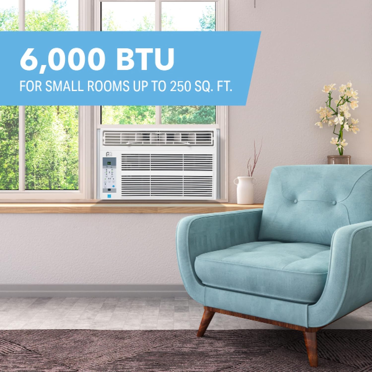 PerfectAire 6,000 BTU 115-Volt Energy Star Window Air Conditioner with Full-Function Remote, Installation Kit, 250 sq. ft.