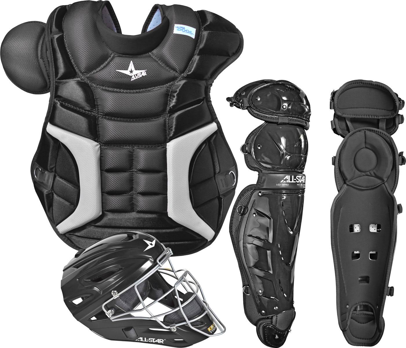 All-Star Classic Pro Ckpro3 Adult Baseball Catchers Gear Set - Black
