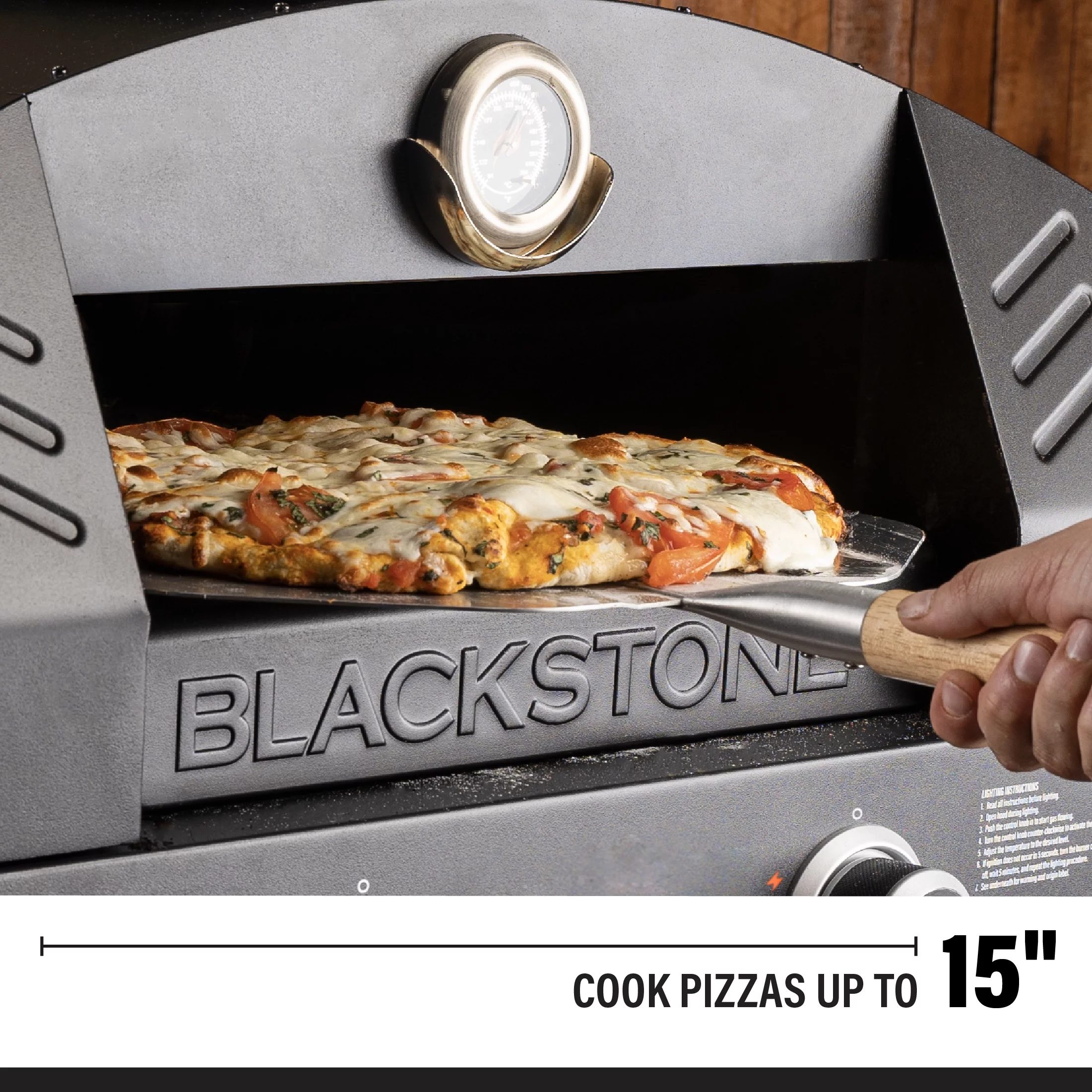 Blackstone Tabletop Propane Pizza Oven with Two 15 Cordierite Stones