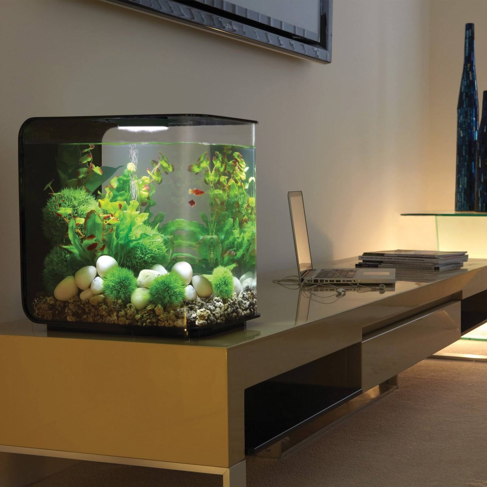 biOrb Flow Aquarium with LED Light, Black, 8 Gal