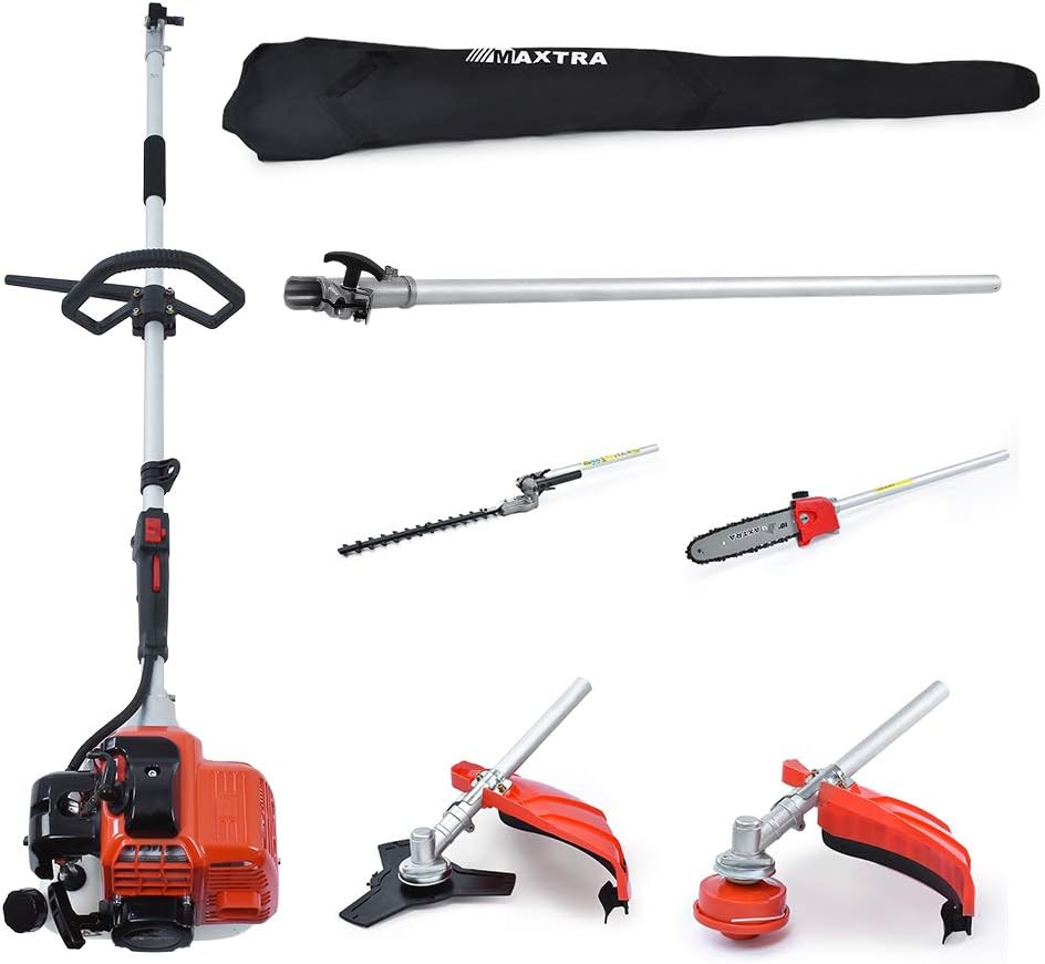 Reach to 16Feet Gas Pole Saw for Tree Trimming,Cordless Gas Pole Chainsaw Hedge Trimmer Grass Brush Cutter Multifunctional Tools