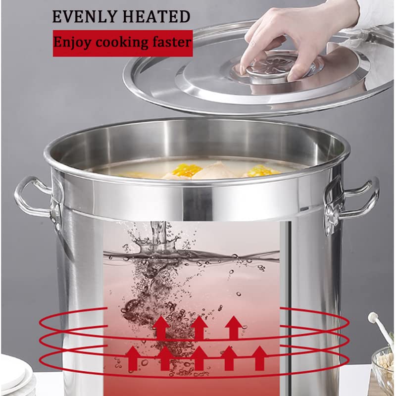 Stainless Stockpot Large Crab Seafood Boil Pot with Strainer Basket Heavy Kettle Turkey Deep Fryer Crawfish Clam Steamer for Steaming Boiling Canning