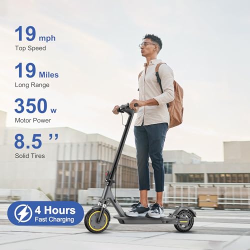 NAVIC Electric Scooter Adults,Max 19/22/27/49 Miles Ranges,Top Speed 19/22 mph,350/750W Peak Motor, Folding E-Scooter with Dual Braking Dual Suspension