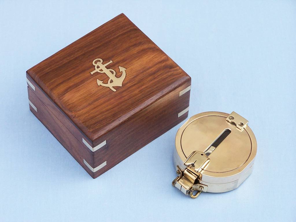 Hampton Nautical Solid Brass Clinometer Compass, 4