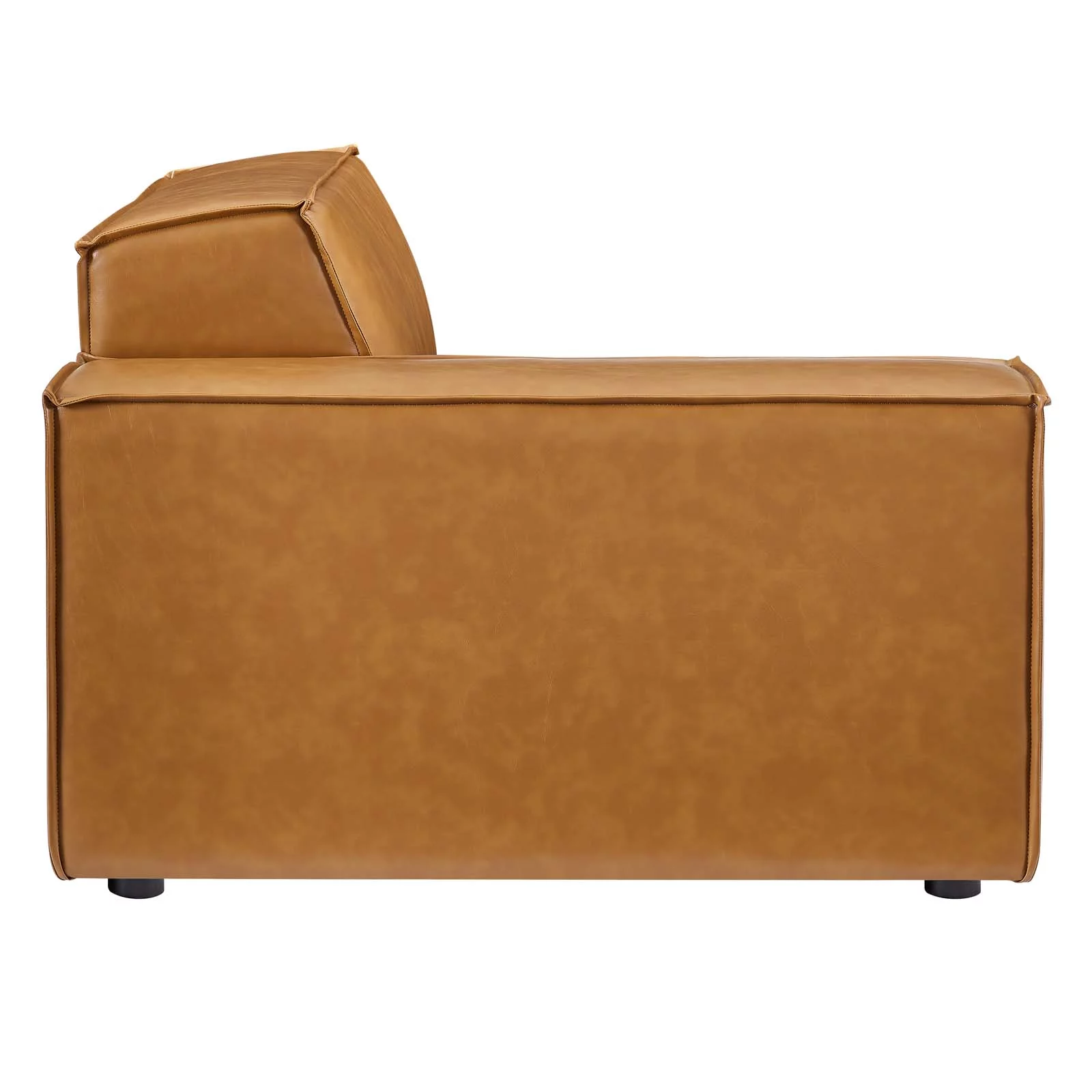 Modway Restore 5-Piece Vegan Leather Sectional Sofa in Tan