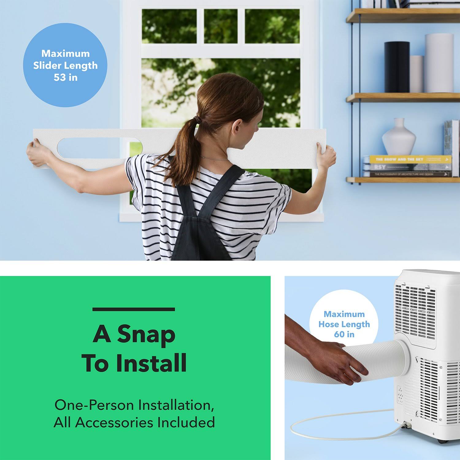Vremi 12,000 BTU Portable Air Conditioner - Conveniently Cools Rooms 350 to 500 Square Feet - LED Display, Auto Shut-Off, Remote