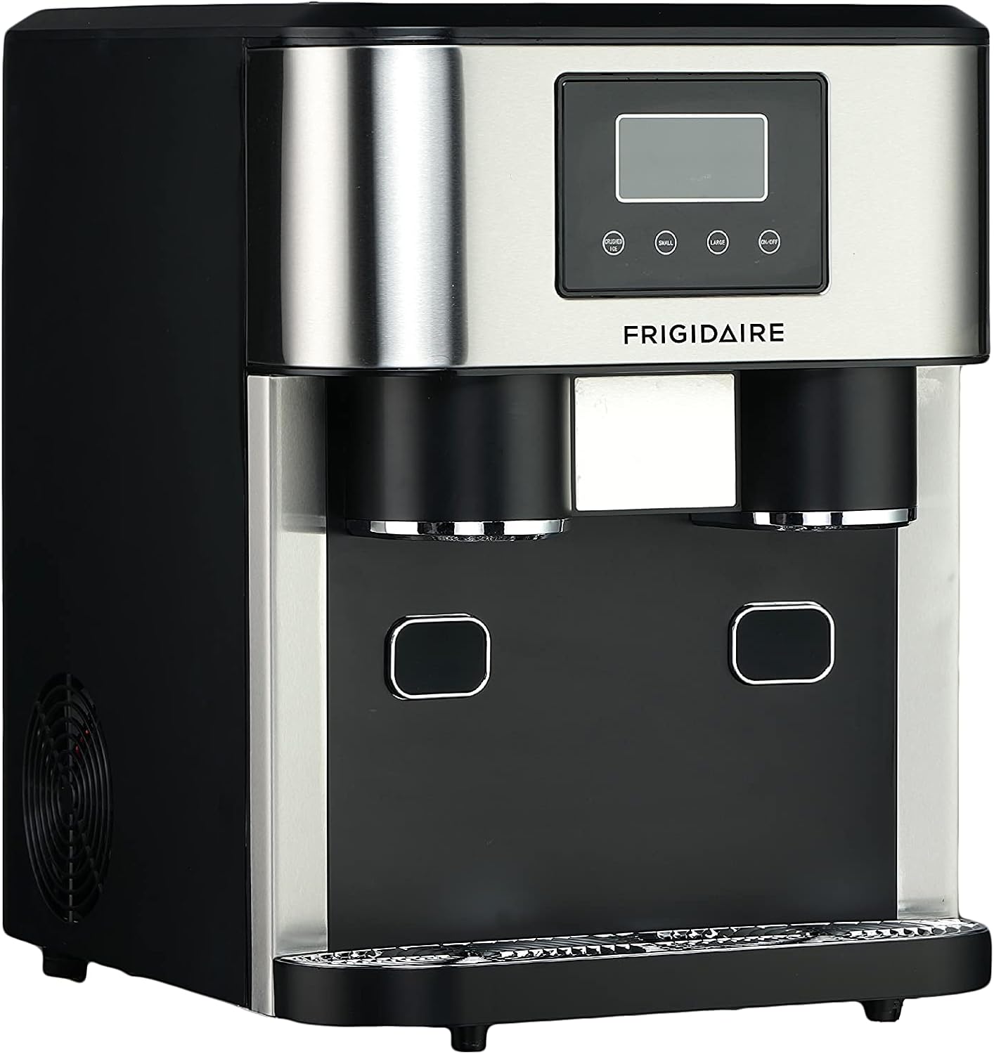 Frigidaire EFIC245-SS 3-in-1 Countertop Crushed Style Ice Crusher and Cube Maker, Makes 33 Pounds in 24 Hours, 2 Sizes, with Water Dispenser, Stainless Steel