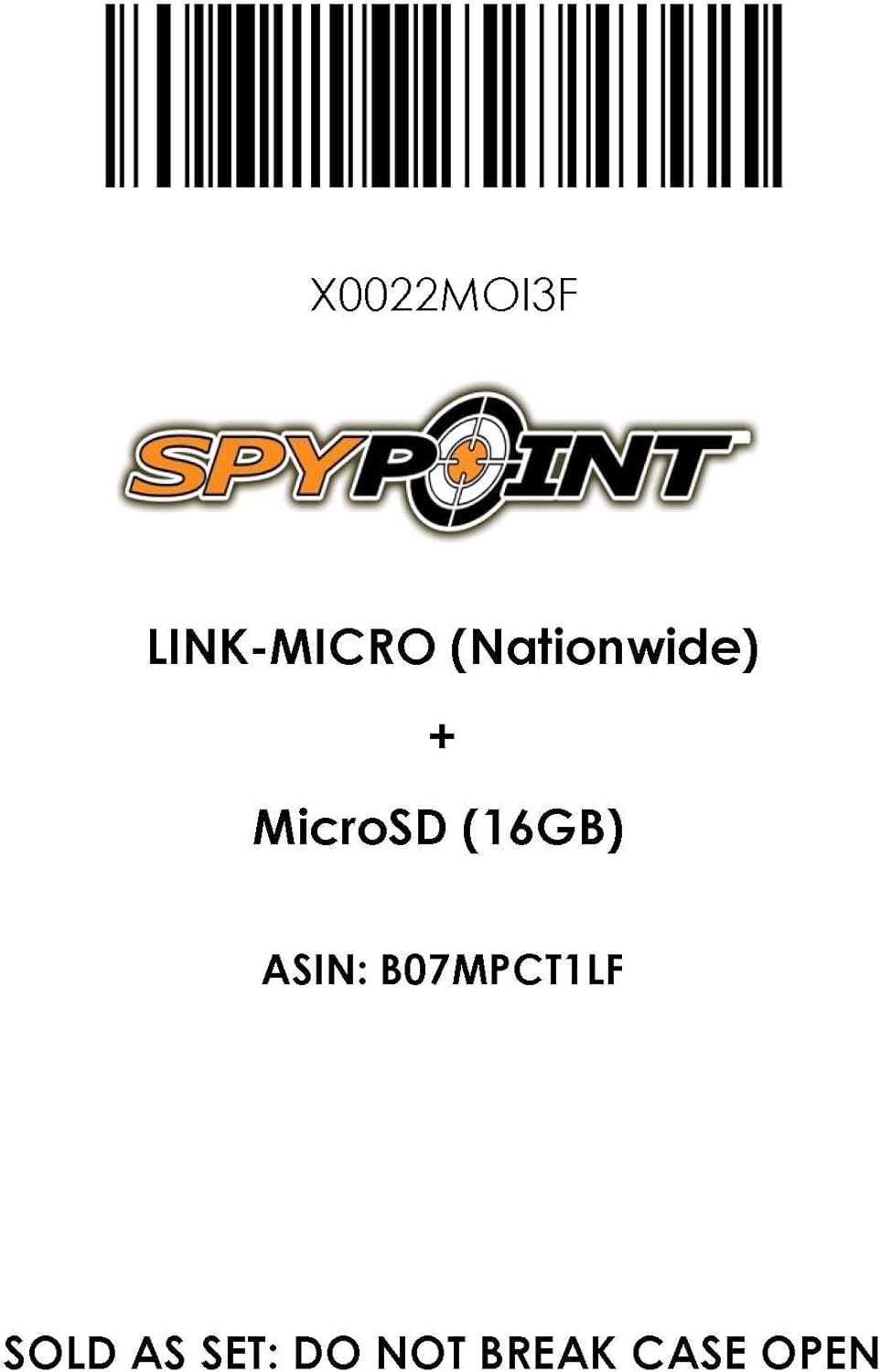 SPYPOINT LINK MICRO with 16GB MicroSD (Smallest on The Market!) Wireless/Cell Trail Camera, 4 Power LEDs, Fast 4G Photo Transmission w/Preactivated SIM, Fully Configurable via App (Nationwide Version)
