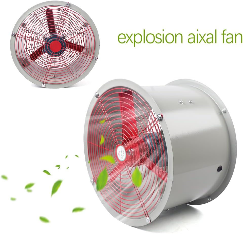 Explosion Proof Fan, 16" Explosion-proof Axial Exhaust Fan, 370W Spray Booth Paint Fumes Exhaust Fan, 1450RPM High Velocity Extractor Fan Blower, for Factories Warehouse Kitchen Workshop