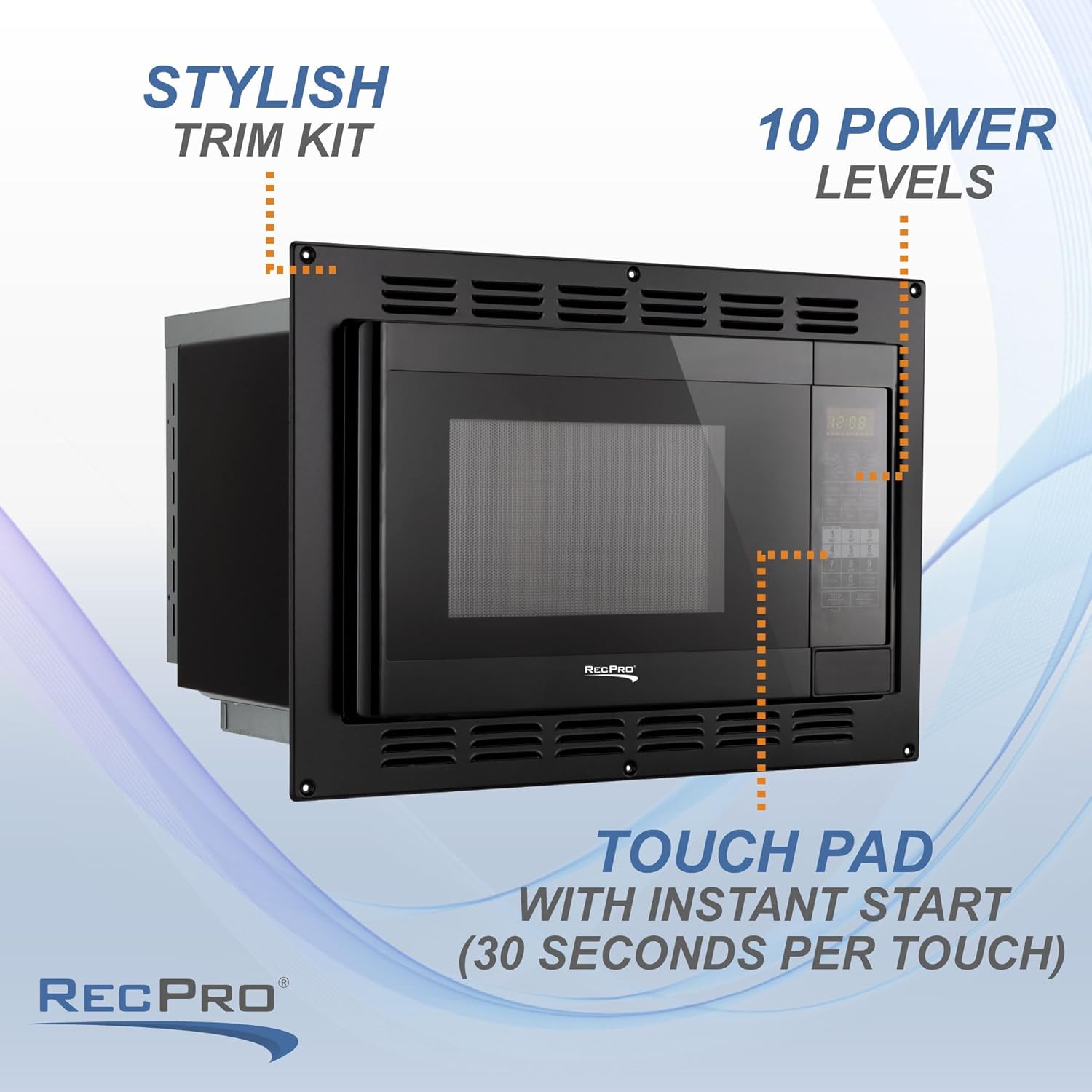 RecPro RV Convection Microwave Black 1.1 Cu. ft | 120V | Microwave | Appliances | Direct Replacement for High Pointe and Greystone