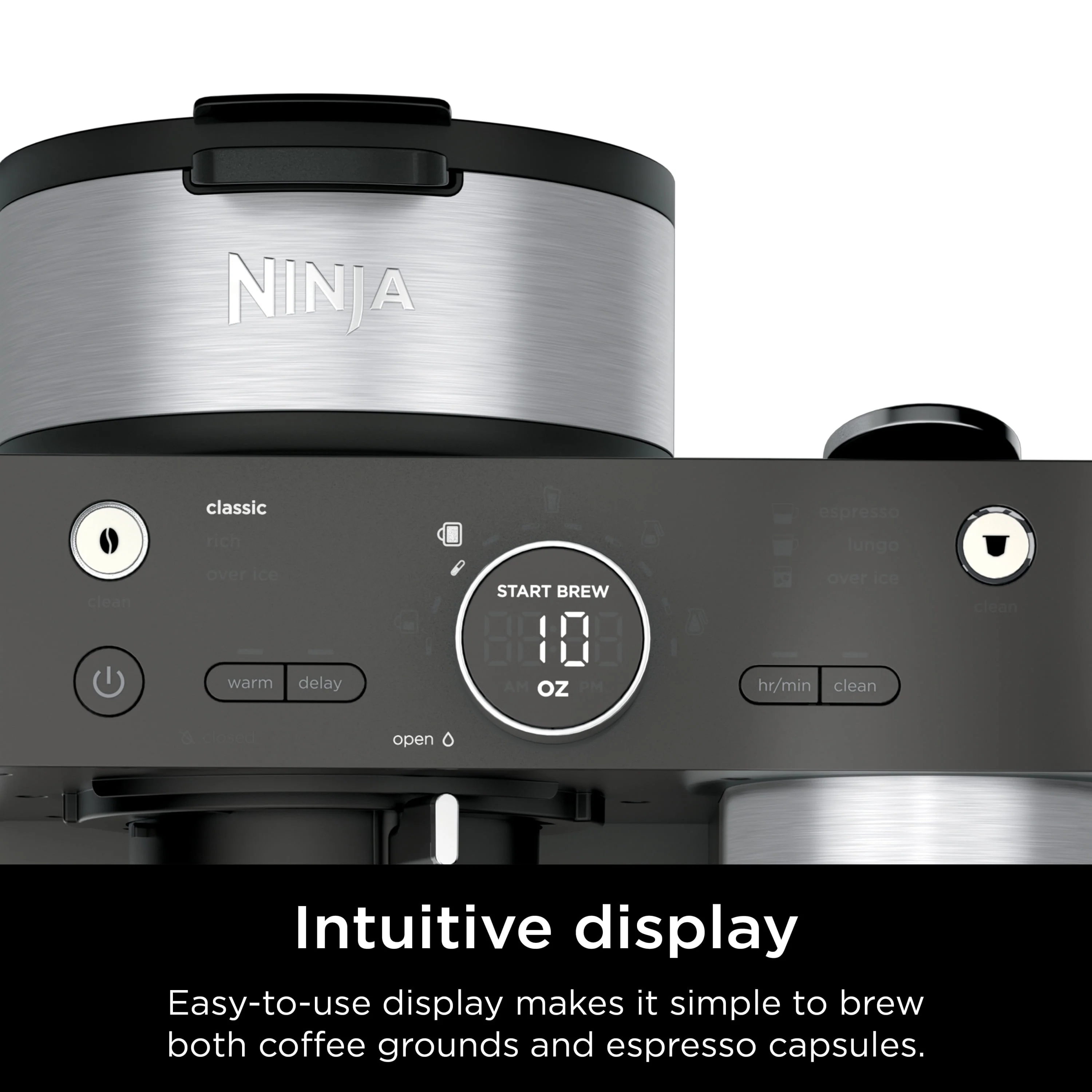 Ninja CFN601 Espresso & Coffee Barista System, Single-Serve Coffee & Nespresso Capsule Compatible