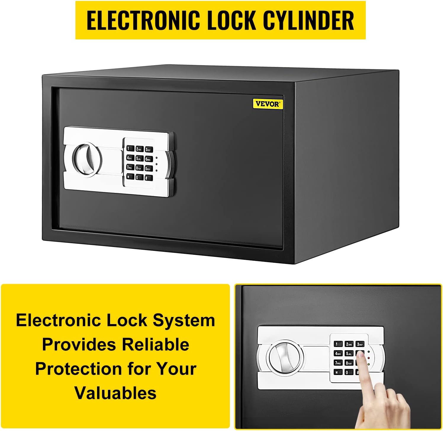 VEVOR Digital Depository Safe 1.7 Cubic Feet Made of Carbon Steel Electronic Code Lock Depository Safe with Deposit Slot with Two Emergency Keys Depository Box for Home Hotel Restaurant and Office
