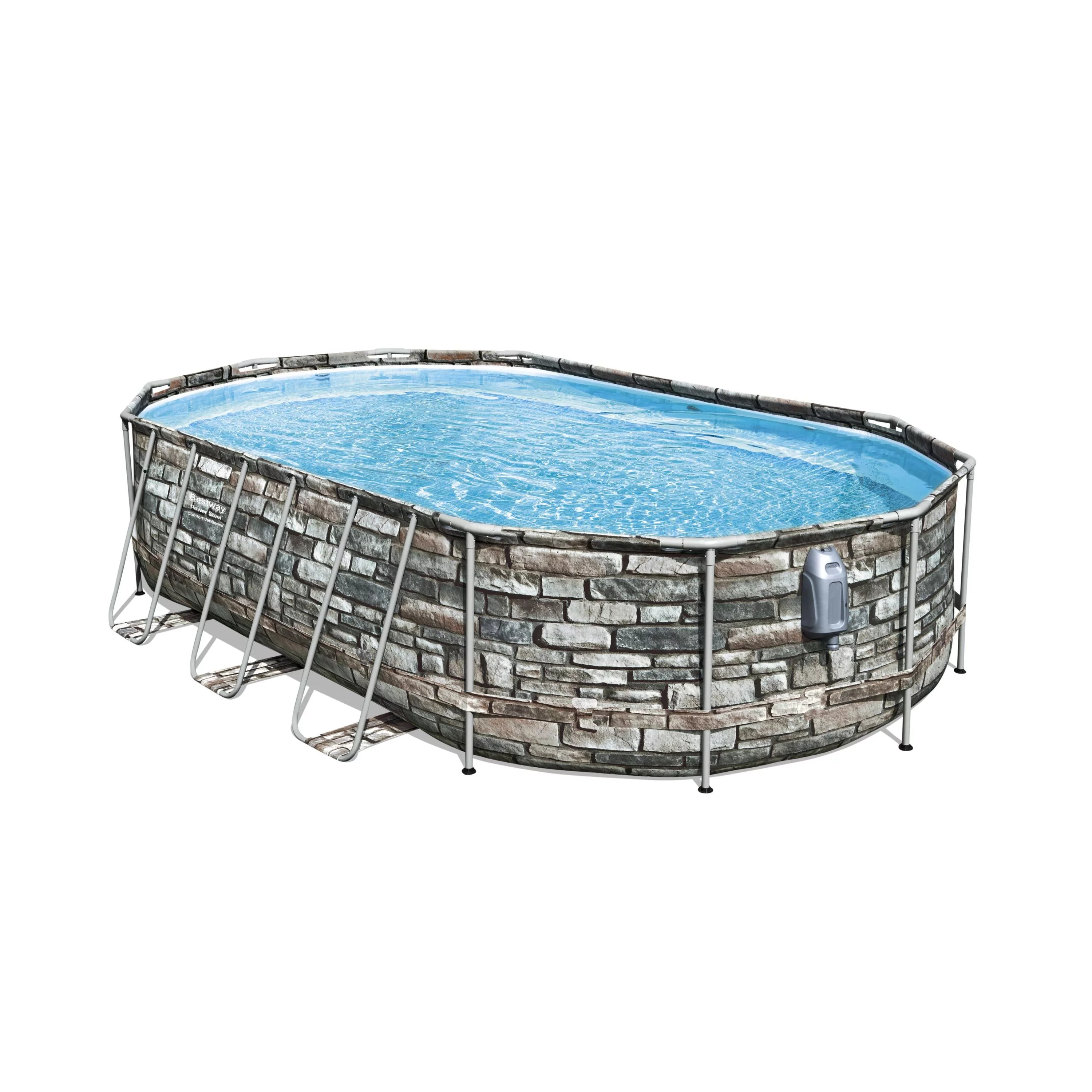 Bestway - Power Steel Comfort Jet Series 20' x 12' x 48" Oval Above-Ground Pool Set