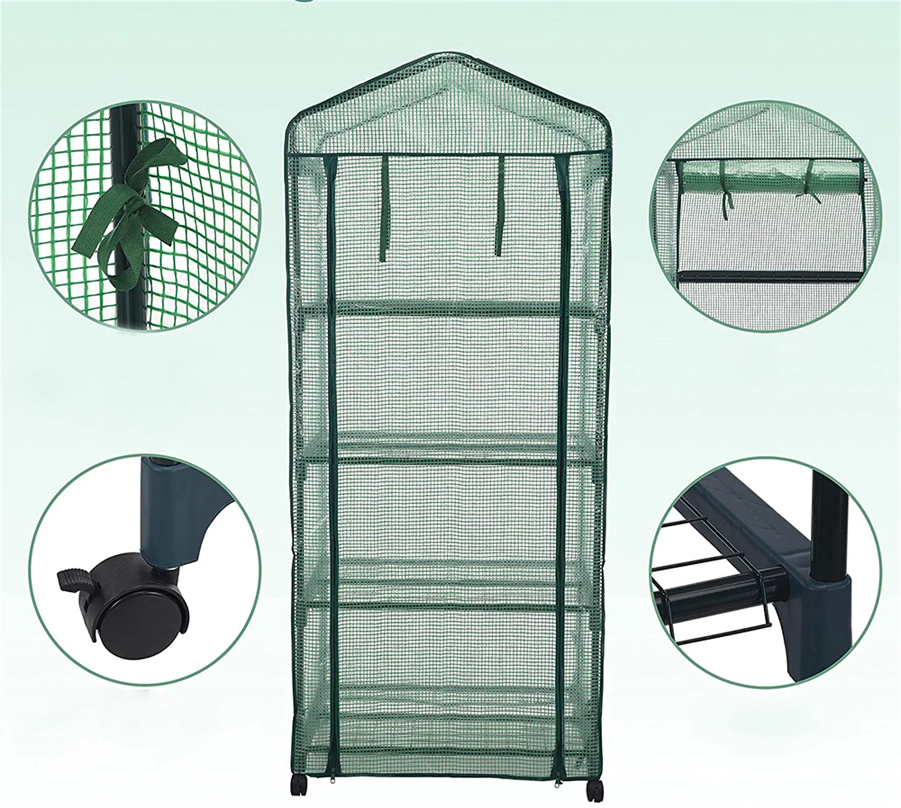 Mini Greenhouse for Indoor Outdoor w/Casters - Curated Treasures Market