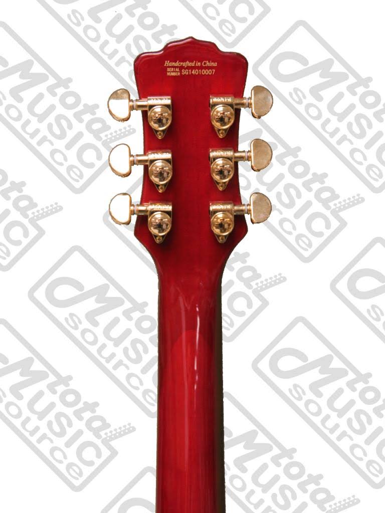 Luna ATH 501 Red Athena Semi-Hollow Guitar, Trans Cherry