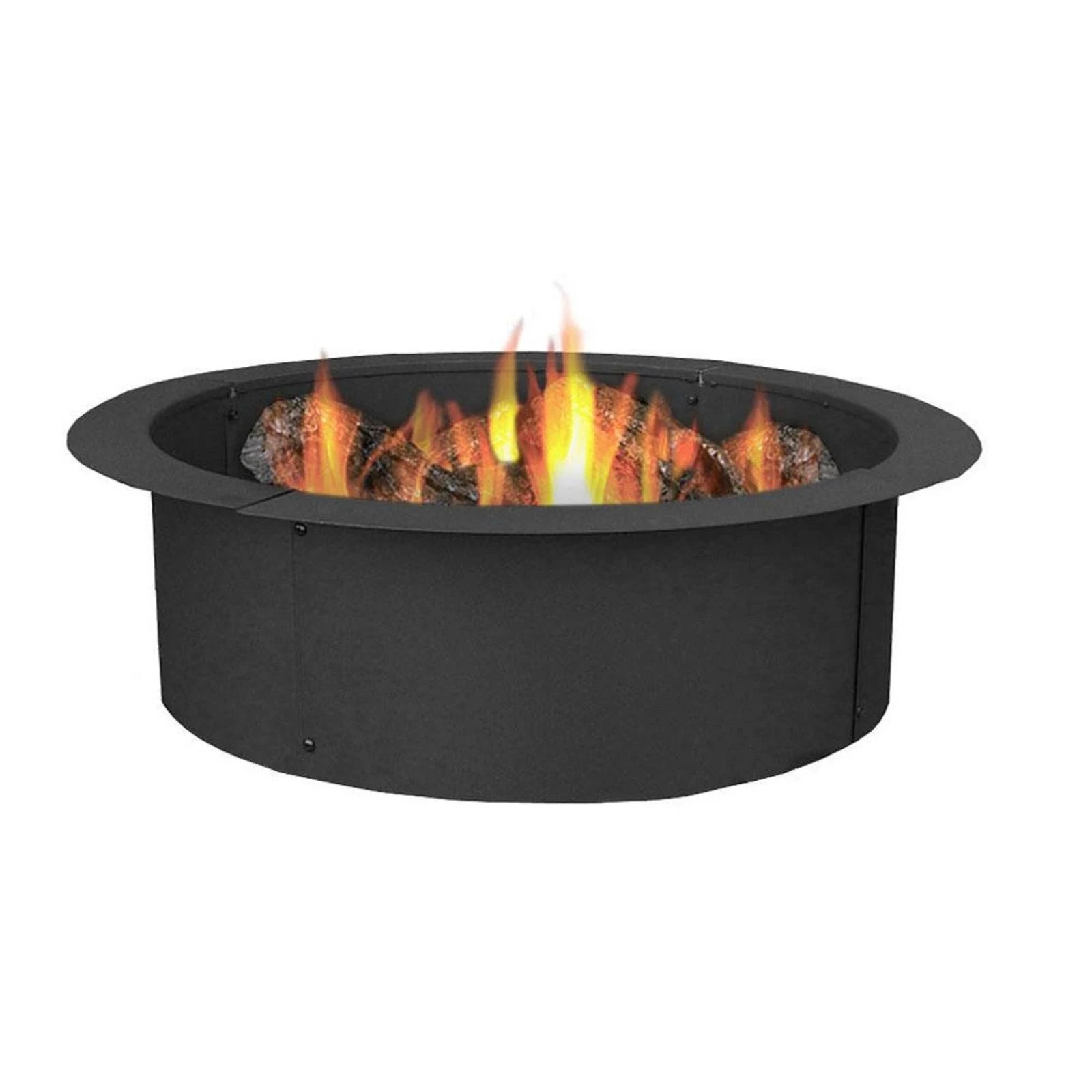 Durable Steel Fire Pit Ring Liner DIY Fire Pit Rim - 27 Inch Diameter by Sunnydaze Decor