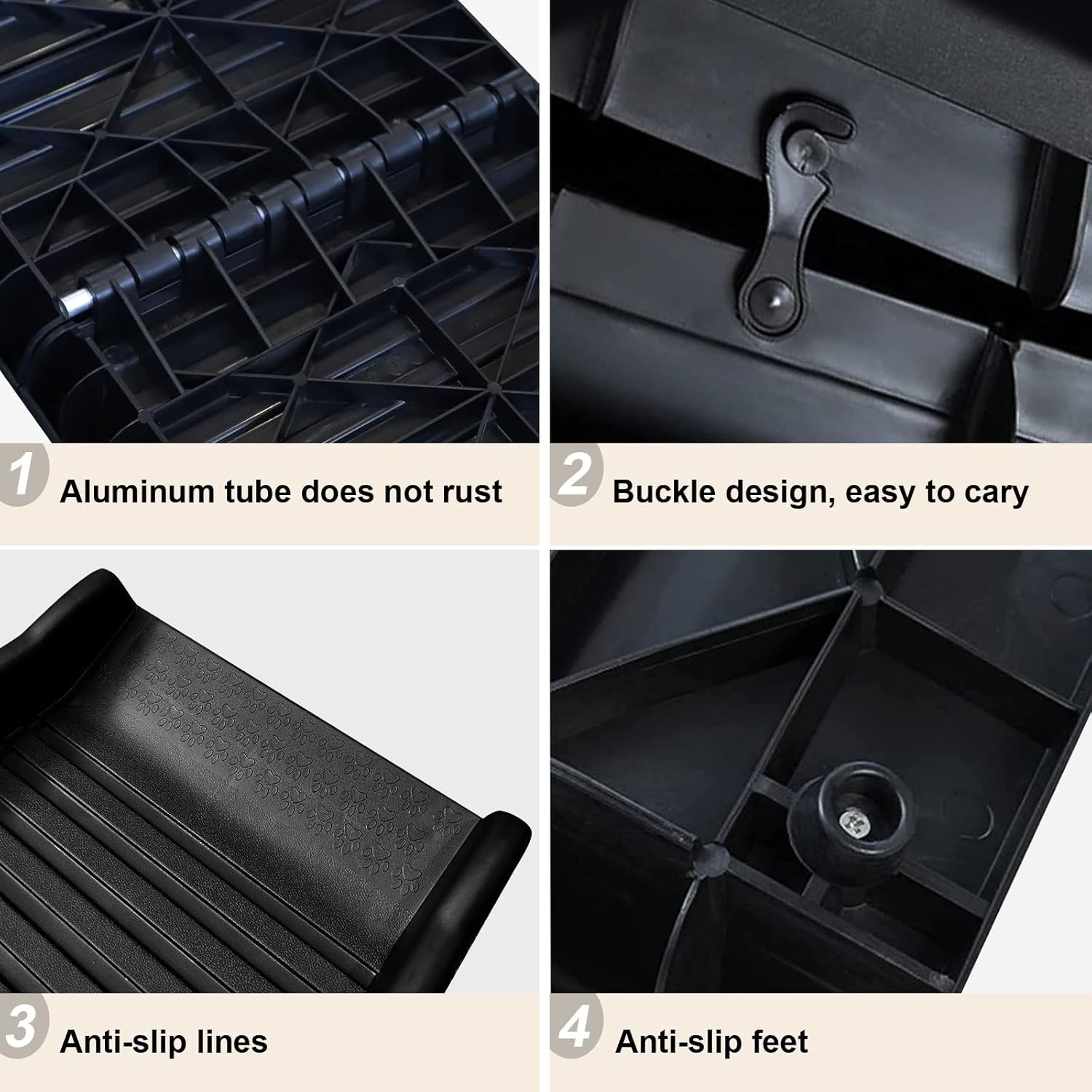 Homtronics Folding Pet Ramp, 61 Inch Lightweight Portable Dog and Cat Ramp Great for Cars Trucks and SUVs, Dog Ramp for Large Dogs with Non-Skid Surface, Suitable for Large Medium Small Dogs