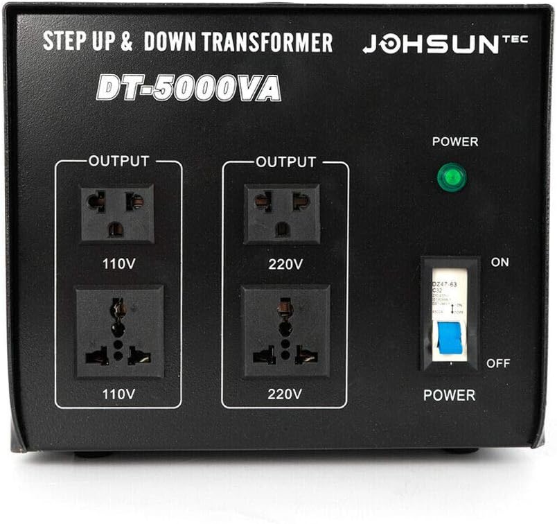 5000 Watt Voltage Converter Transformer, Heavy Duty Step Up & Step Down Voltage Converter, 110V/220V, Circuit Breaker Protection