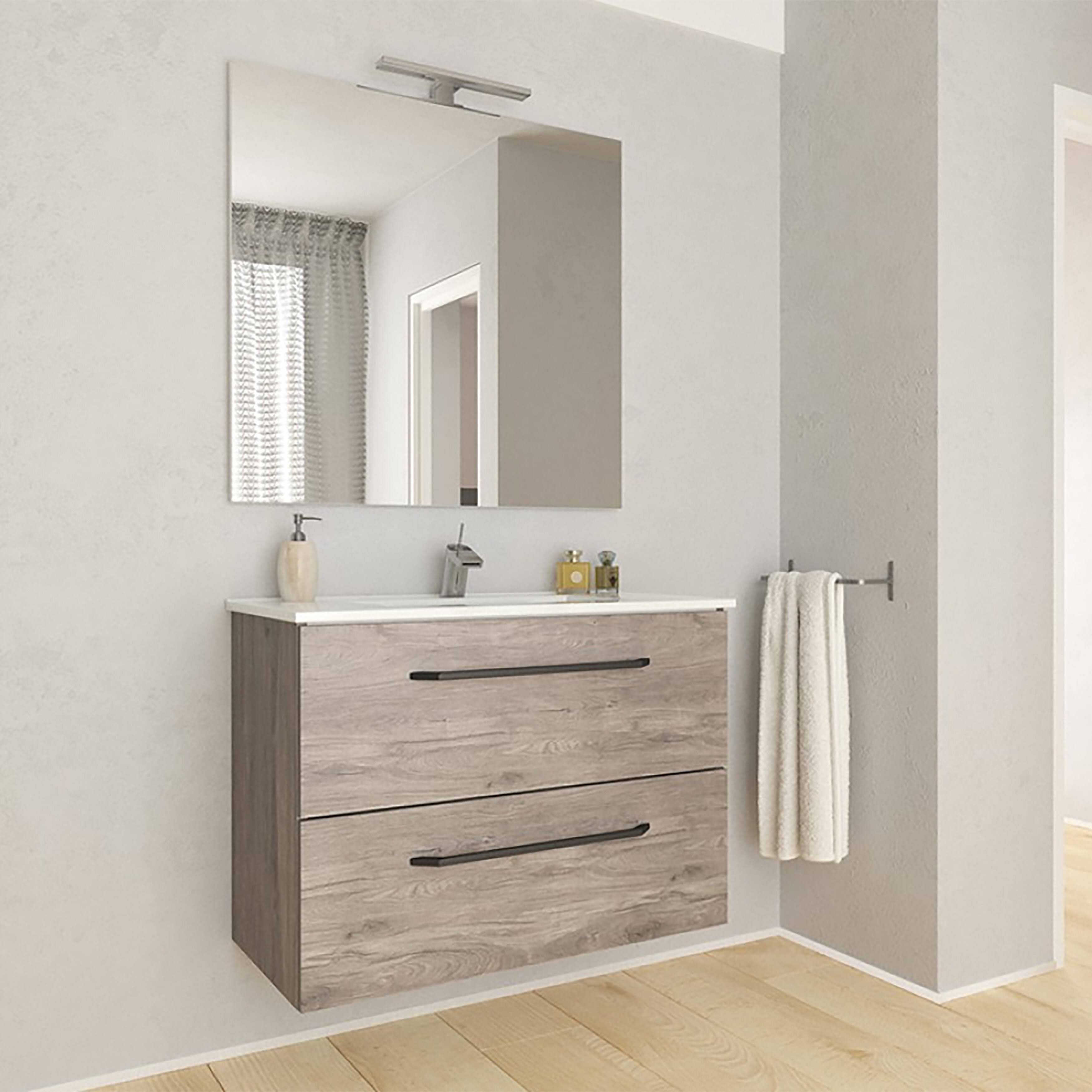 24x22 Modern Bathroom Vanity Dakota Set | Chicago Oak Wood | 24 x 24 x 18x22 Cabinet + Sink