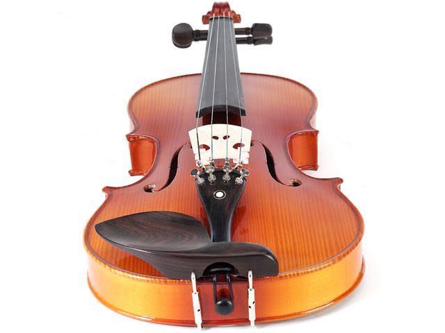 Cecilio 1/2 CVN-300 Ebony Fitted Solid Wood Violin Package with Case, Accessories u0026 Lesson Book + DVD