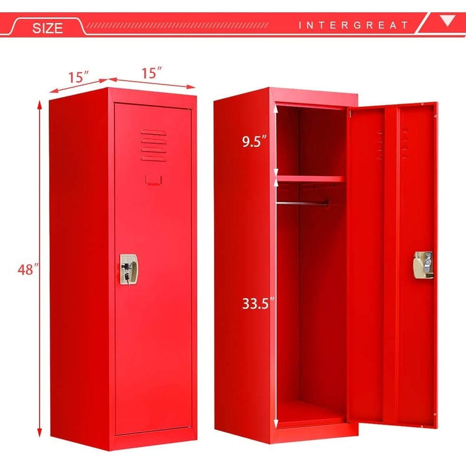 Superday Kid Locker Safe Storage Children Single Tier Metal Lockers - Orange F01001L