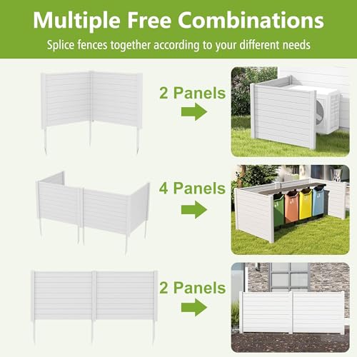 48"W X 48"H Air Conditioner Fence Privacy Screen, Pool Equipment Enclosure, Privacy Fence Panels For Outside, Trash Can Privacy Fence Outdoor With Ground Stakes, Garden Fence, Outdoor Privacy Screens(