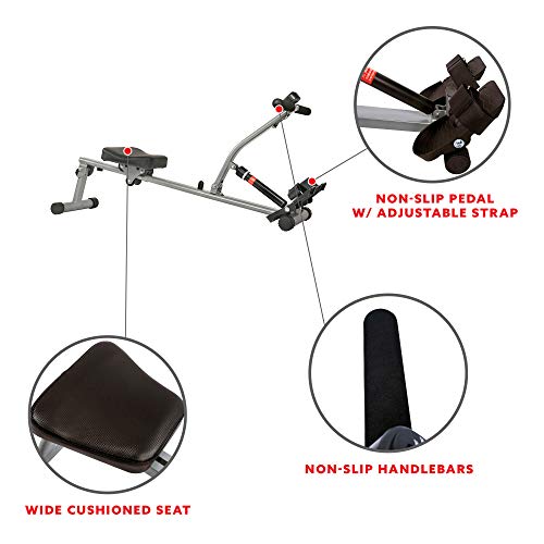 Sunny Health & Fitness Compact Adjustable Rowing Machine with 12 Levels of Resistance for Complete Body Workouts and Optional Free SunnyFit App Enhanced Connectivity