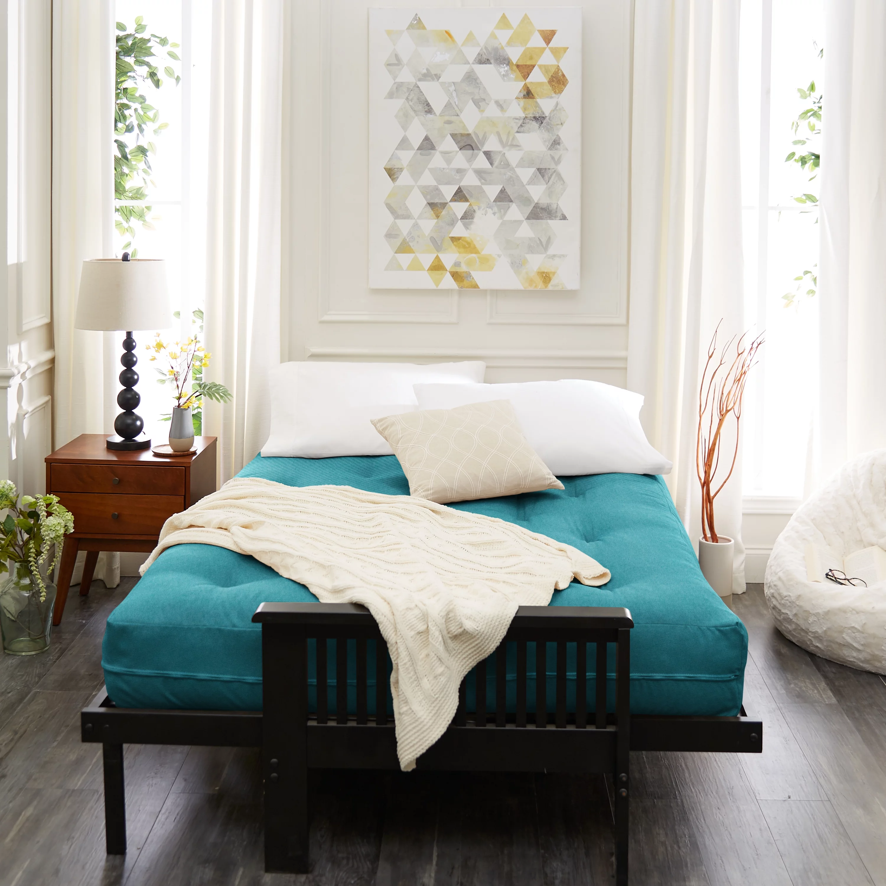 Sorra Home - 8 inch Reversible Tufted Futon Mattress, Full Size