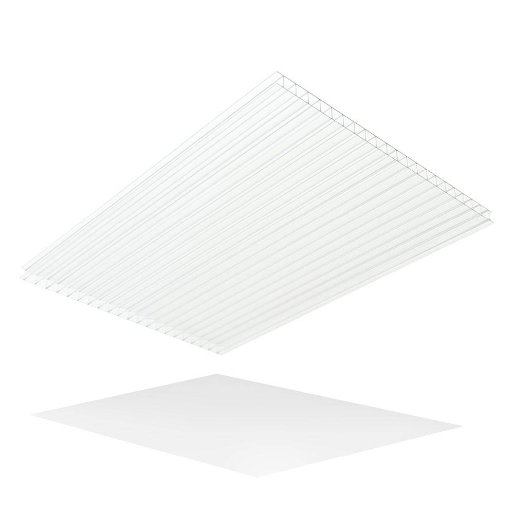 Lexan Thermoclear 48 in. x 96 in. x 1/4 in. Clear Hammered Glass Multiwall Polycarbonate Sheet