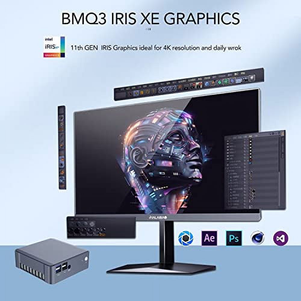 11th Mini PC Windows 11, Core i5 1135G7, 16GB DDR4 RAM 1TB NVME SSD, HD2.0, DP, 4K HTPC, USB-C full feature, Thunder-bolt4, Gigabit Lan, Dual Band Wifi 9260AC, BT5.0, Small Form Factor Computer