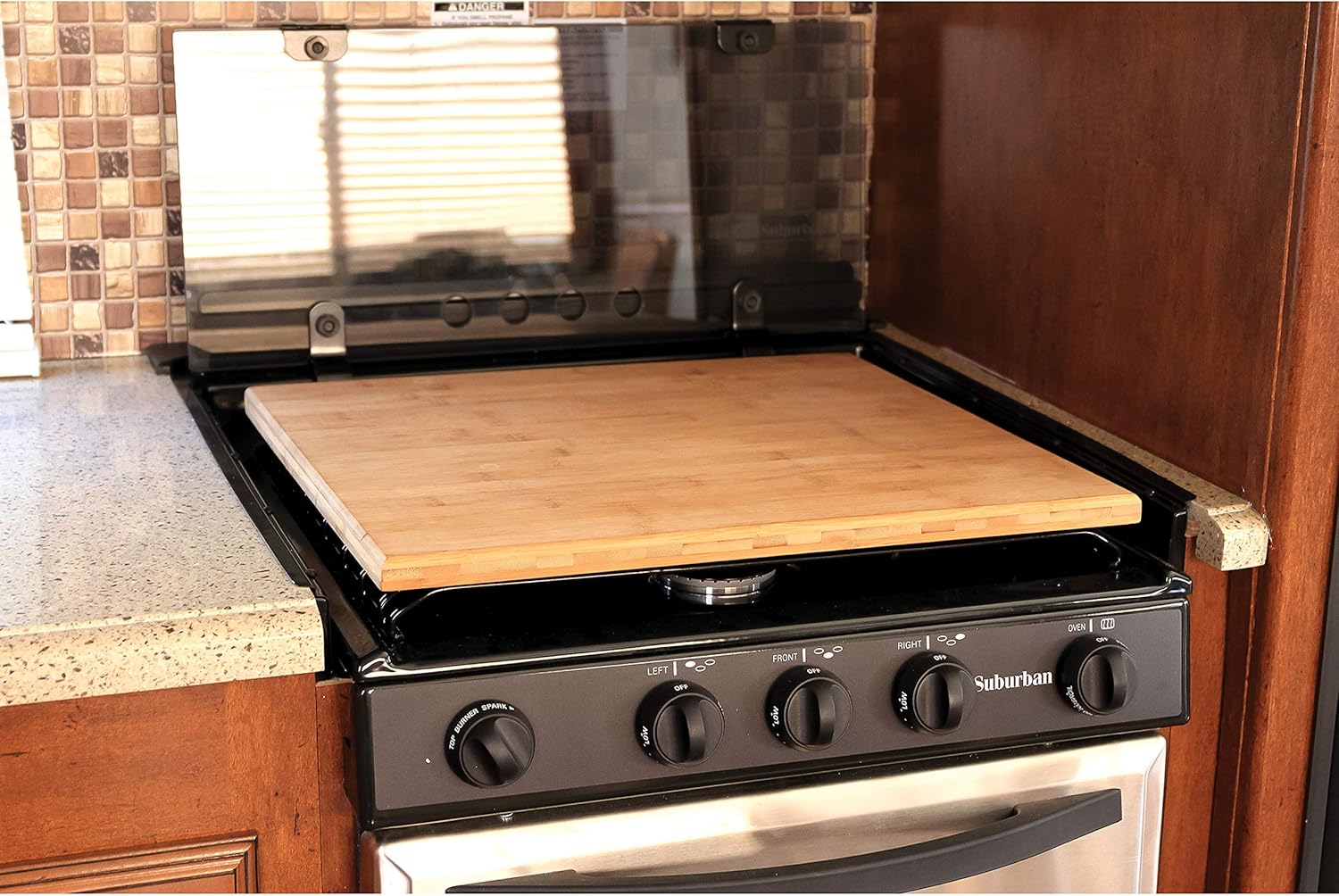 Camco Bamboo 43571 Stove Cover Silent Top Pack of 2