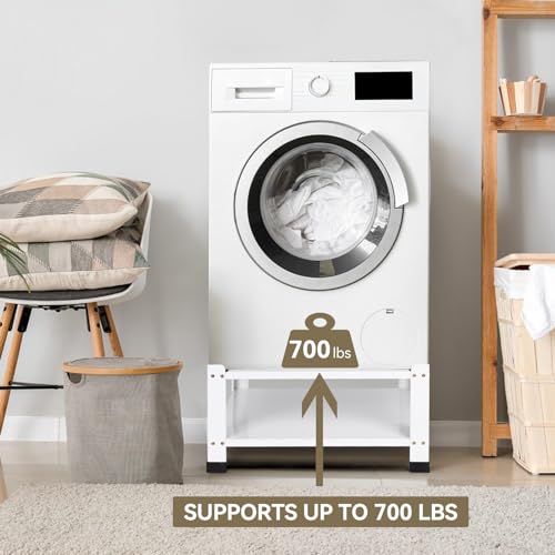 Olasme Laundry Pedestal 28" Wide Upgraded Washer and Dryer Stand Pedestals, Universal Fit 700lbs Capacity, Metal Washing Machine Dryer Base Platform, 14" Height