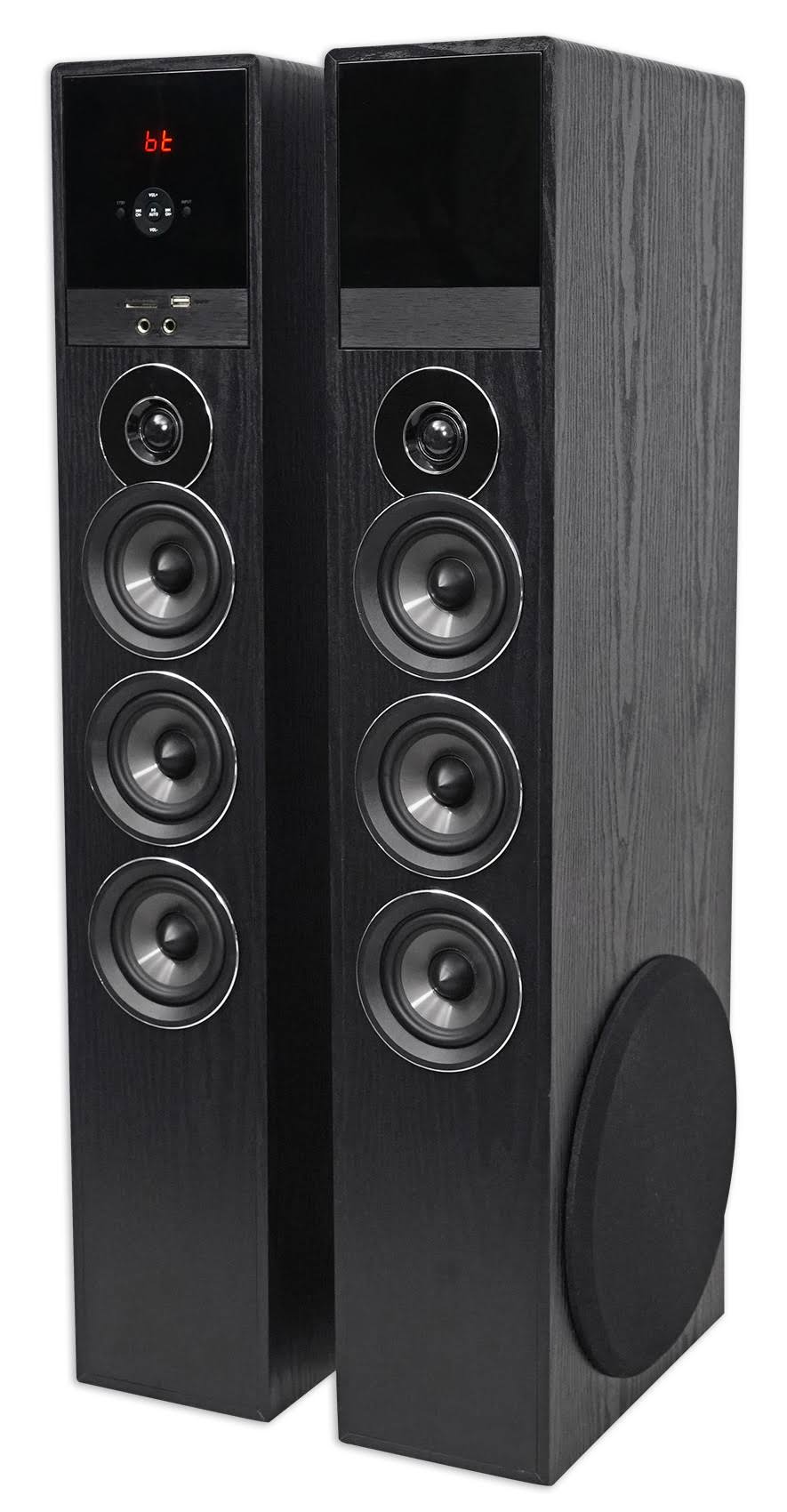 Rockville TM150B Black Home Theater System Tower Speakers 10x22 Sub/Blueooth/USB