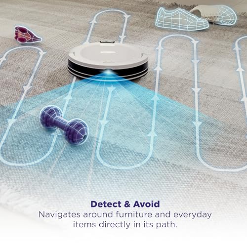 Shark Navigator Robot Vacuum and Self-Empty Base with Bagless 60-Day Capacity Self-Empty Base, SmartPath Navigation, Powerful Pet Hair Pickup, Anti-Hair Wrap, For Carpets & Hard Floors, Grey, RV2120AE