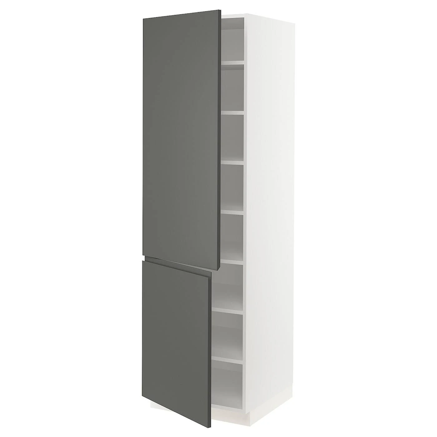 IKEA - SEKTION High Cabinet with shelves/2 Doors, white/Voxtorp Dark Gray, 24x24x80 19359659