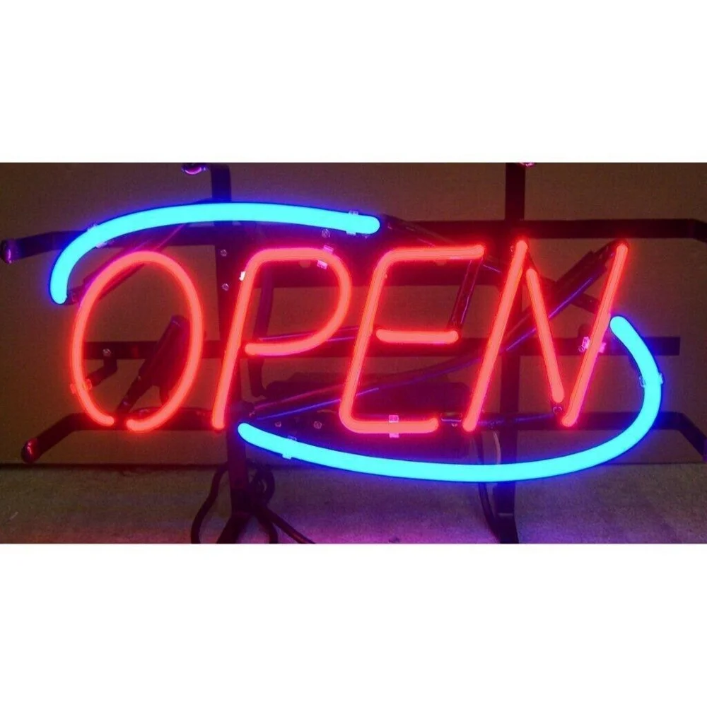 Queen Sense 17" OPEN Business Open Sign Neon Sign Acrylic Man Cave Handmade Neon Light 117OOS