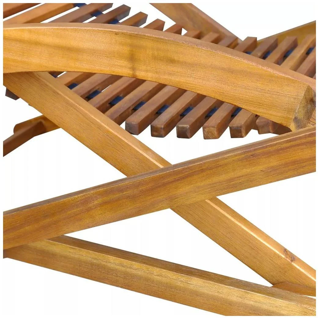 vidaXL Deck Chair with Footrest Acacia Wood