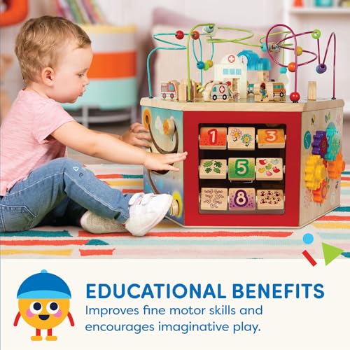 Battat – Wooden Activity Cube – City-Themed Activity Center – Educational Toys- Wooden Toys For Toddlers And Kids- 1 year +