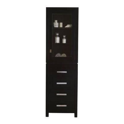 Crisler 21x22 W x 72x22 H x 17x22 D Solid Wood Linen Cabinet Rosecliff Heights Finish: Espresso