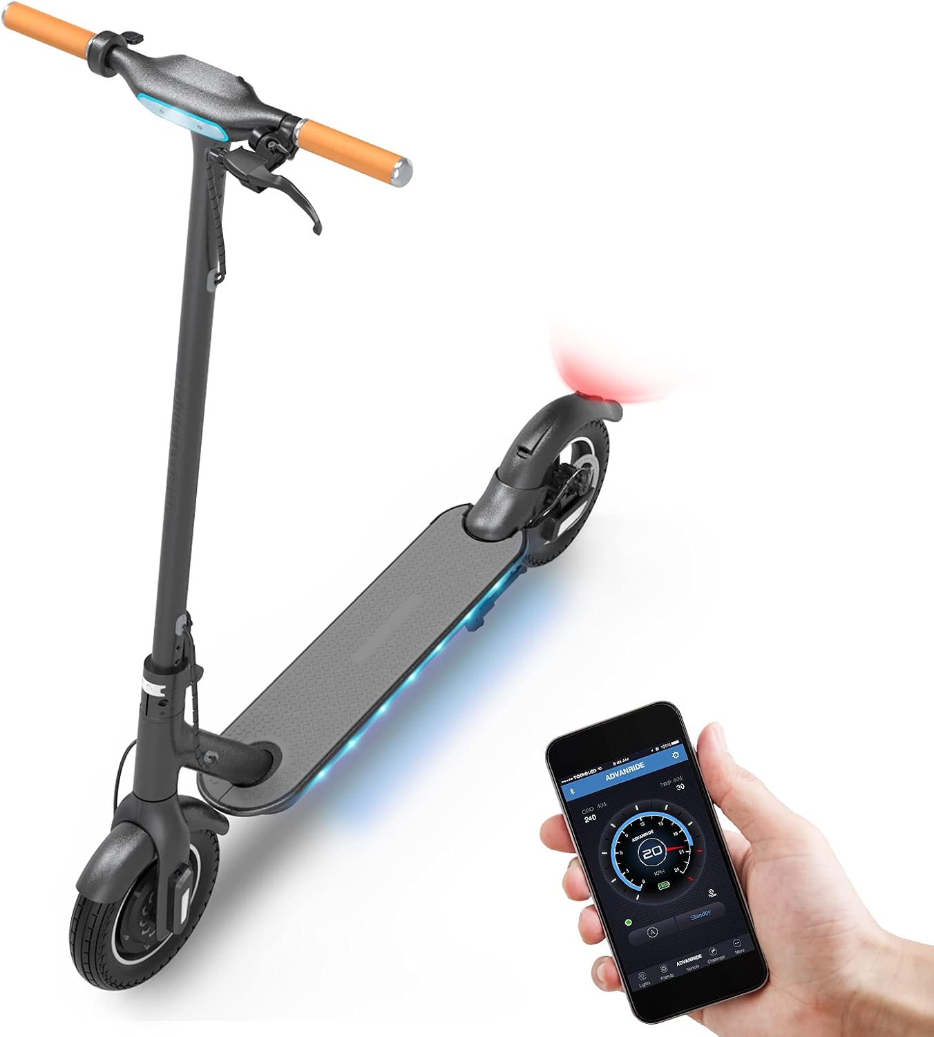 Electric Scooter for Adults, 350w Motor & Max Speed 15.5 Mph, 10'' Shock-Absorbing Non-Inflatable Solid Tire, Folding Scooter Electric for Adults Commuting Scooter and Teens 14 Years and Up